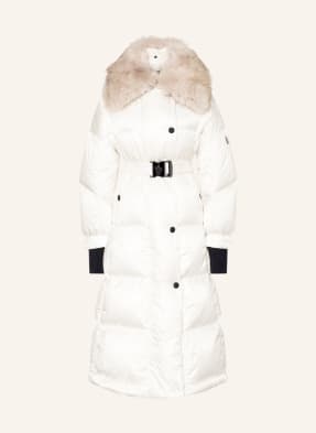MONCLER GRENOBLE Płaszcz puchowy CHAMOILLE ze sztucznym futrem