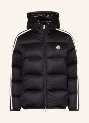 MONCLER Down jacket SANBESAN in mixed materials with tuxedo stripes