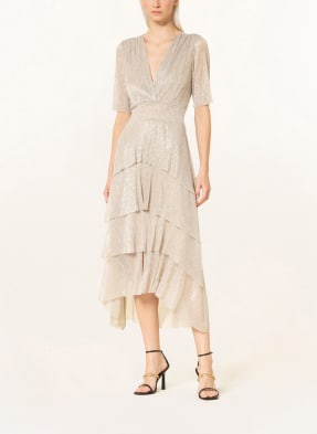 maje Plissekleid RUFFINI mit Glanzgarn und Volants