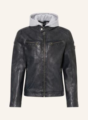 gipsy Leather jacket GMLYRON with removable trim