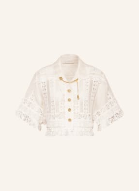 ZIMMERMANN Cropped blouse HIGH TIDE with linen