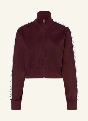FRED PERRY Cropped-Sweatjacke mit Galonstreifen