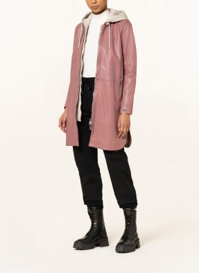 Maze Leather coat with removable trim