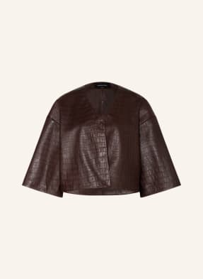 FABIANA FILIPPI Leather jacket with 3/4 sleeves