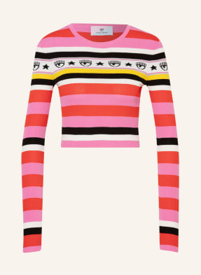 CHIARA FERRAGNI Cropped-Strickshirt mit Glitzergarn