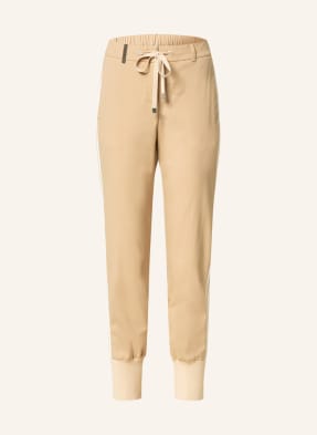 PESERICO Trousers in jogger style with tuxedo stripes