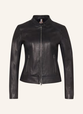 BOSS Leather jacket SAFLIMA