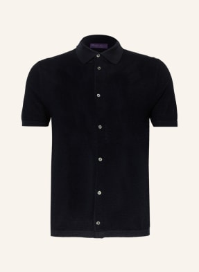 RALPH LAUREN PURPLE LABEL Strick-Poloshirt mit Seide