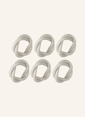 BROSTE COPENHAGEN Set of 6 napkin rings BRAID
