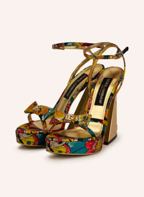 DOLCE & GABBANA Sandały na obcasie z błyszczącą przędzą