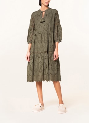 darling harbour Kleid mit 3/4-Arm und Lochspitze