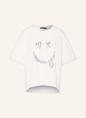 CAMOUFLAGE couture T-shirt z obszyciem ozdobnymi kamykami