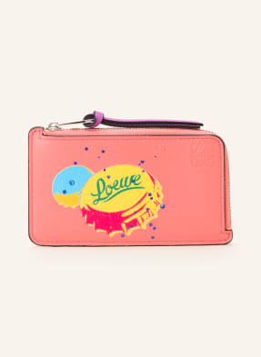 LOEWE Card case with decorative gems and coin compartment