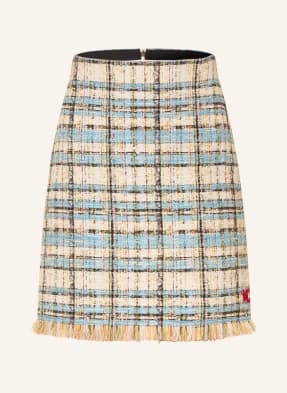 MARC CAIN Tweed skirt with fringes