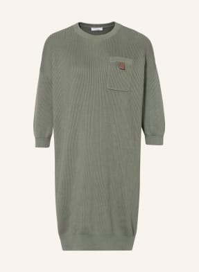 BRUNELLO CUCINELLI Knit dress with 3/4 sleeve and beading