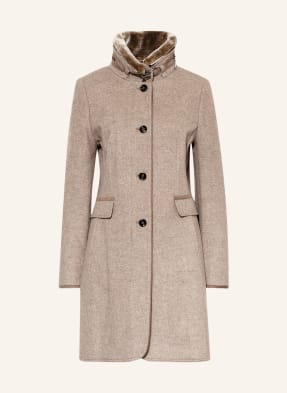 GIL BRET Wool coat with faux fur