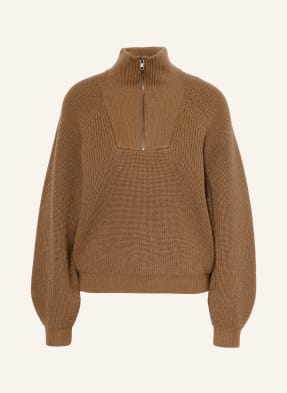 DRYKORN Knitted half-zip sweater NAELIA with glossy yarn