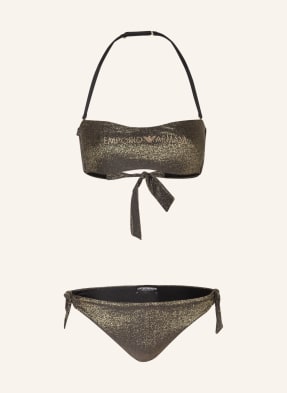 EMPORIO ARMANI Bustier-Bikini mit Glitzergarn