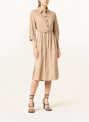 MARC CAIN Hemdblusenkleid mit Leinen und 3/4-Arm
