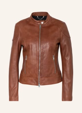 BOSS Leather jacket SAFLIMA