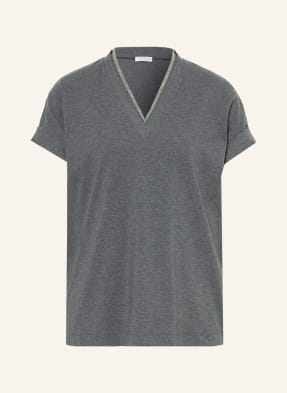 BRUNELLO CUCINELLI T-shirt z perełkami