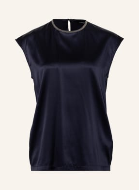 FABIANA FILIPPI Blouse top in silk with decorative gems