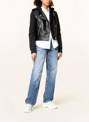 Calvin Klein Jeans Jacke in Lederoptik mit abnehmbarer Kapuze