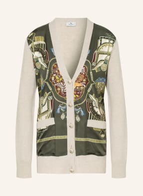 ETRO Oversized cardigan in mixed materials with silk