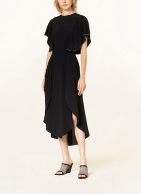 STELLA McCARTNEY Seidenkleid mit Volants und Schmucksteinen