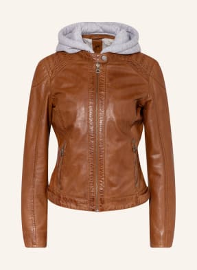 gipsy Leather jacket GWAICIE with removable trim