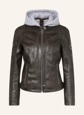gipsy Leather jacket GWAICIE with removable trim