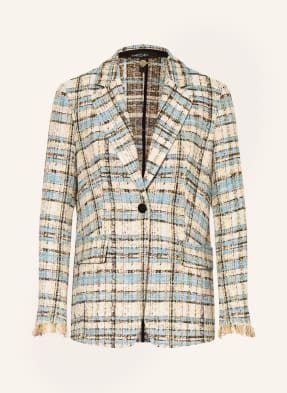 MARC CAIN Tweed blazer with fringes