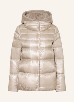 HERNO Down jacket with detachable hood made of faux fur 