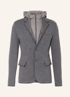 HERNO Tailored jacket slim fit with detachable hood and trim