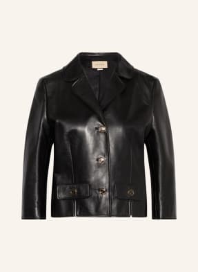 GUCCI Leather jacket with 3/4 sleeves