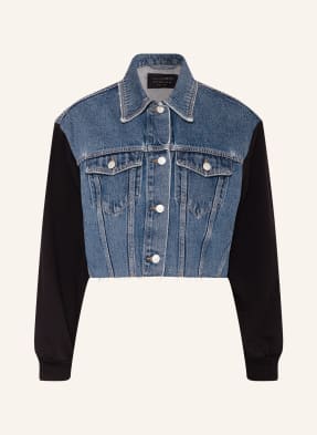 ALLSAINTS Cropped-Jeansjacke ANDERS im Materialmix 