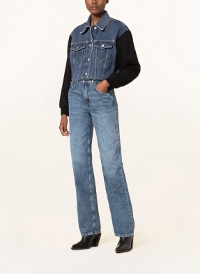 ALL SAINTS Cropped-Jeansjacke ANDERS im Materialmix