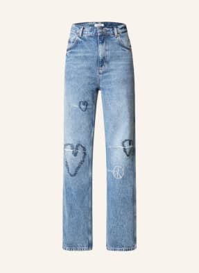 SANDRO Straight Jeans mit Stickereien 