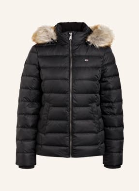 TOMMY JEANS Daunenjacke mit abnehmbarer Kapuze und Kunstfellbesatz