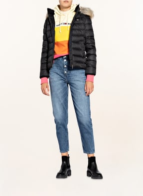 TOMMY JEANS Daunenjacke mit abnehmbarer Kapuze und Kunstfellbesatz