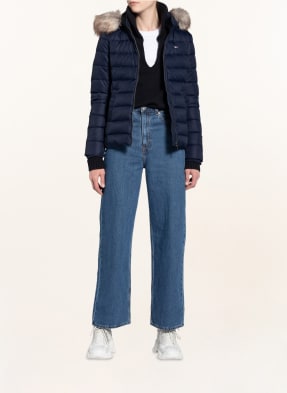 TOMMY JEANS Daunenjacke mit abnehmbarer Kapuze und Kunstfellbesatz