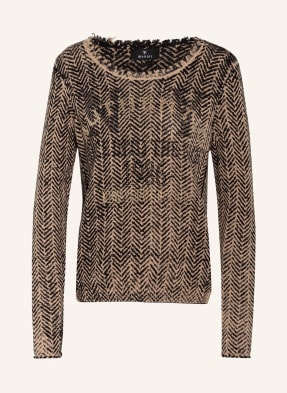 monari Pullover mit Schmucksteinbesatz