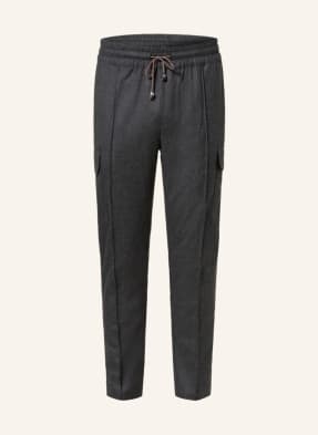 DORIANI Cargo pants extra slim fit made of flannel