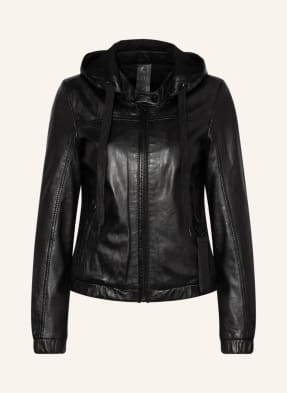 gipsy Leather jacket LELEV with detachable hood