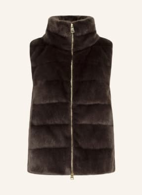 HERNO Down vest with faux fur
