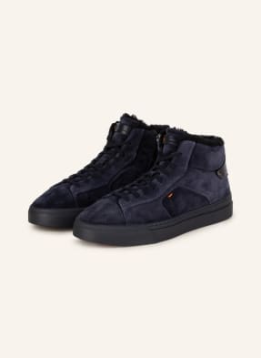 Blue Mens Shoes Trainers High-top trainers Santoni Sneakers in Dark Blue for Men 