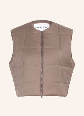 FABIANA FILIPPI Quilted vest made of merino wool with decorative gems