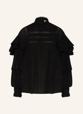 ESSENTIEL ANTWERP Oversized shirt blouse CELLI with lace and frills