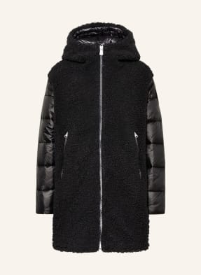 Blauer Quilted coat with teddy fur