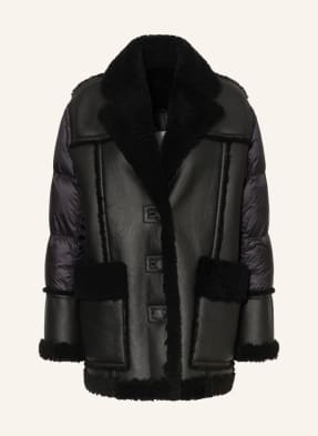 MONCLER Down jacket ILAY in mixed materials with real fur